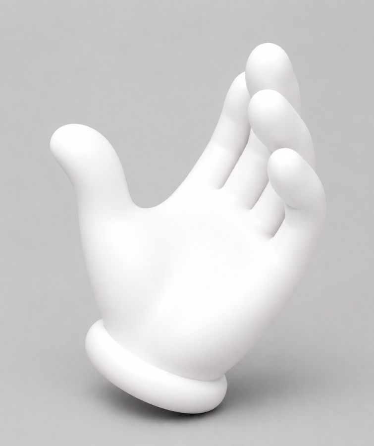 3D hand brand mark