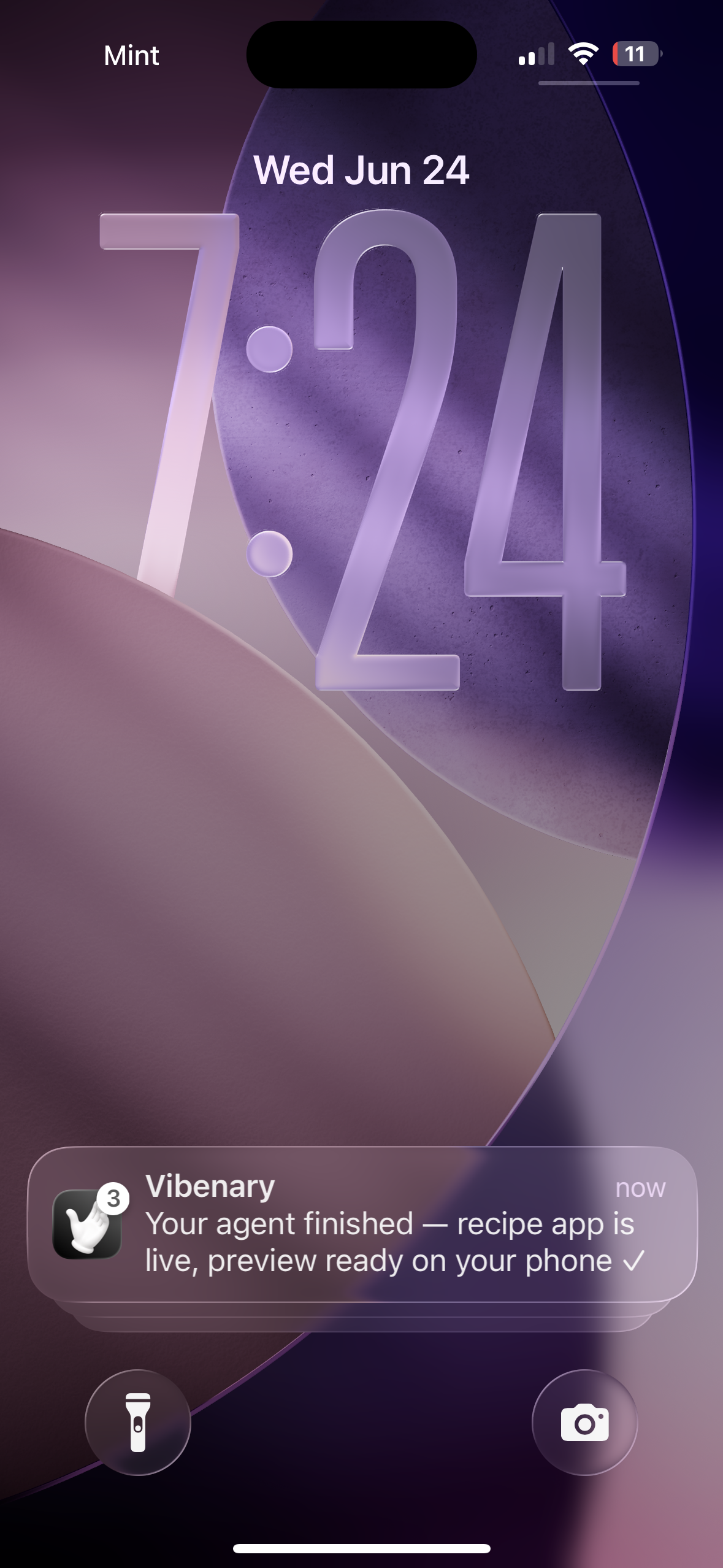 Lock-screen notification when the agent finishes