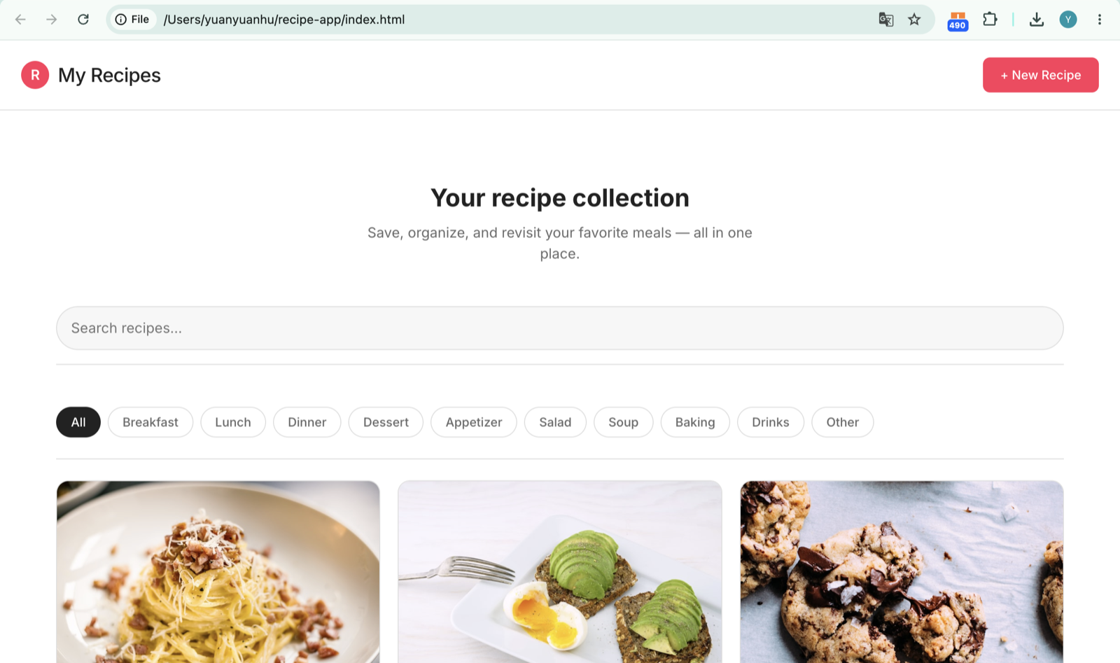 recipe grid