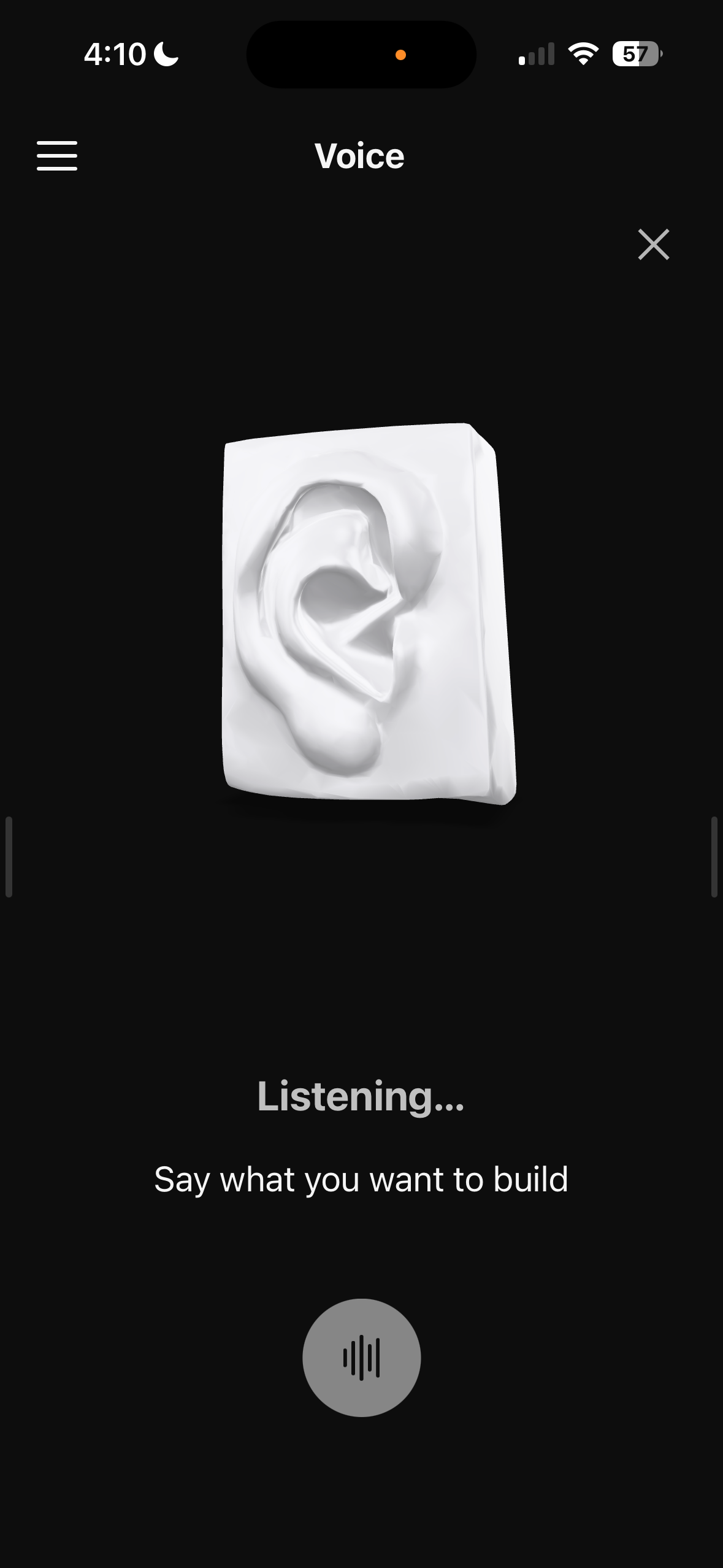 Voice input — listening